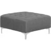 Modern Ottoman Square Footstool Grey Fabric Tufted Aberdeen