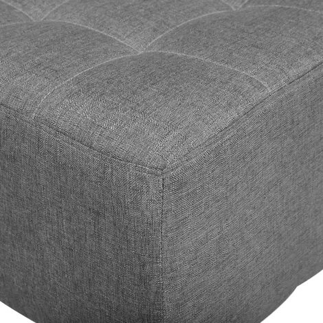 Modern Ottoman Square Footstool Grey Fabric Tufted Aberdeen - Image 4