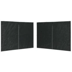 Party Tent Sidewall 2 Pcs With Zipper PE Anthracite VidaXL