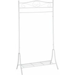Metal Clothes Rack Antique With Shoe Stand - Coat Stand, Clothes Rack, Coat Hanger Stand - White