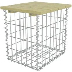 Garden Footstool 40x40x45 Cm Galvanised Steel Pinewood VidaXL