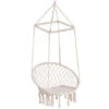 Outsunny Hammock Macrame Swing Chair Hanging Twisted Rope Tassels Indoor Outdoor