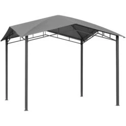 Outsunny 3x3(m) Outdoor Patio Gazebo Pavilion Canopy Tent Steel Frame Grey