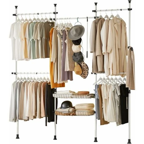 SoBuy Clothes Racks Adjustable Shelf Hanging Rail KLS04