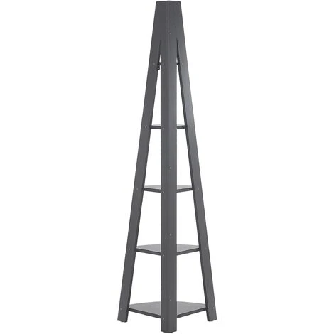 Modern Ladder Corner Shelf 5 Tiers Bookcase Grey Mobile Solo - Image 5