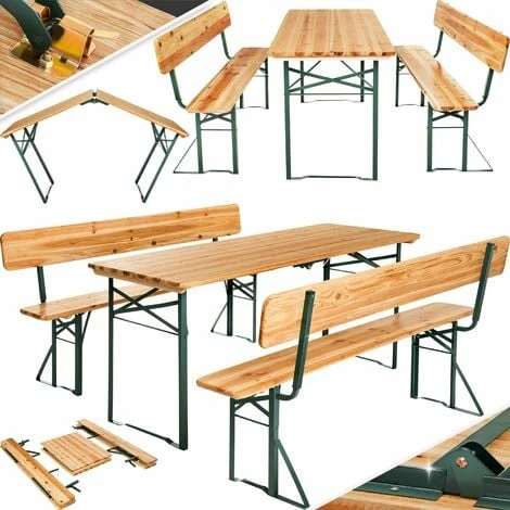 Picnic Table Set With Backrest 2 Benches, 1 Table - Bench Table, Dining Table And Bench Set, Dining Set With Bench
