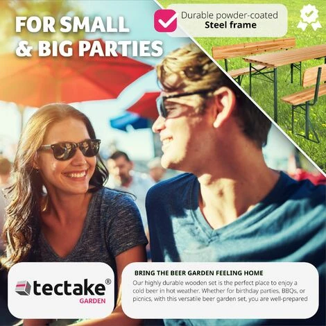 Picnic Table Set With Backrest 2 Benches, 1 Table - Bench Table, Dining Table And Bench Set, Dining Set With Bench - Image 5