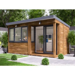 Garden Office Helena Right 4.5m X 2.5m - Insulated Home Office Studio Pod Study Room Double Glazing Pressure Treated