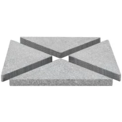 Umbrella Weight Plates 4 Pcs Grey Granite Triangular 60 Kg VidaXL