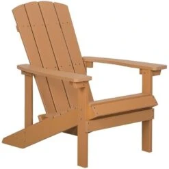 Outdoor Lounger Chair Teak Finish Plastic Wood For Patio Yard Adirondack
