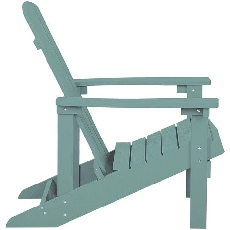 Outdoor Lounger Chair Turquoise Blue Plastic Wood For Patio Yard Adirondack - Image 5