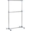 HOMCOM Garment Rail Adjustable Portable Clothes Hanging Stand Rack Wheels