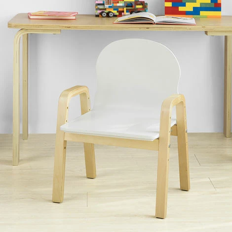 SoBuy Set Of 2 Children Chairs, Wooden Kids Children Chair Stool, Height Adjustable,KMB24-WX2 - Image 2