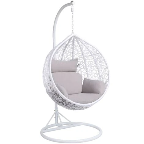 Yaheetech Rattan Swing Patio Garden Weave Hanging Egg Chair W/Cushion& Cover In Or Outdoor