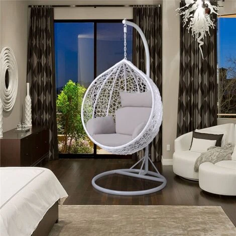 Yaheetech Rattan Swing Patio Garden Weave Hanging Egg Chair W/Cushion& Cover In Or Outdoor - Image 2