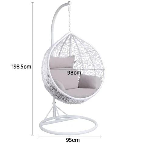 Yaheetech Rattan Swing Patio Garden Weave Hanging Egg Chair W/Cushion& Cover In Or Outdoor - Image 5