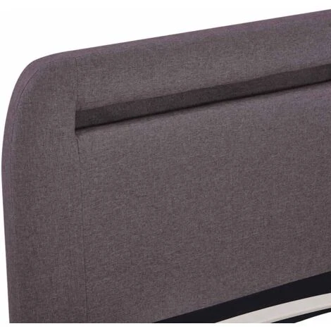 Bed Frame With LED Taupe Fabric 150x200 Cm 5FT King Size VidaXL - Image 5