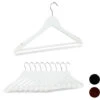 Relaxdays Wooden Coat Hangers Set Of 10, Notches, Pants Rail, 360° Swivel Hooks, 44.5 Cm Wide, White
