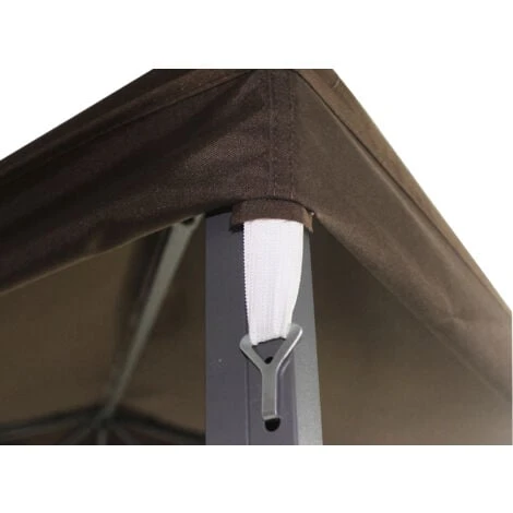 1-Tier Replacement Top Fabric For 3x3m Gazebo Pavilion Roof Canopy Coffee - Image 3