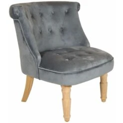 Charles Bentley Toulouse Velvet Occasional Chair With Solid Wood Frame Grey
