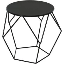 HOMCOM Coffee Table Side Table Nordic Minimalist Style Steel Living Room