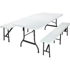 Table Bench Set Folding Camping Furniture Dining Table Bench Set Camping Table Benches Picnic Table Garden Furniture