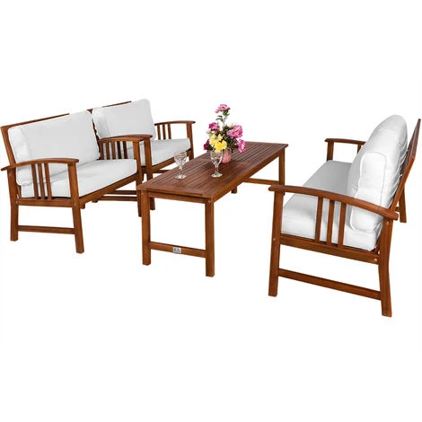 Wooden Garden Furniture Patio Bistro Set FSC Certified 4 Seater Acacia Hardwood - Image 2