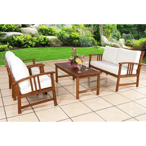 Wooden Garden Furniture Patio Bistro Set FSC Certified 4 Seater Acacia Hardwood - Image 4