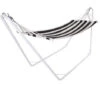 Hammock Metal Frame 200x80cm Cream Blue Portable Patio Garden Free Standing Camping Swing Black