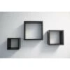 At Home Comforts Set Of 3 Black Cube Shelves