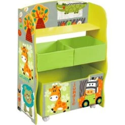 Kid Safari Storage Shelf With Toybox - Green Bins