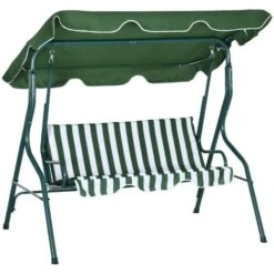 Outsunny 3-person Garden Swing Chair W/ Adjustable Canopy Green