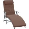 Outsunny Sun Lounger Recliner Foldable Padded Seat Adjustable Texteline Brown