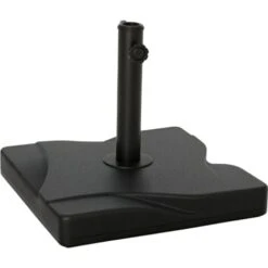 Outsunny 20KG Square Patio Umbrella Base, Fits Φ35mm,Φ38mm,Φ48mm Pole - Black