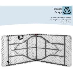 6ft Folding Table Camping Dining Heavy Duty Trestle Garden Outdoor Picnic Party Table