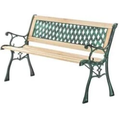 KMS BIRCHTREE Outdoor Wooden 3 Seater Cross Lattice Garden Bench