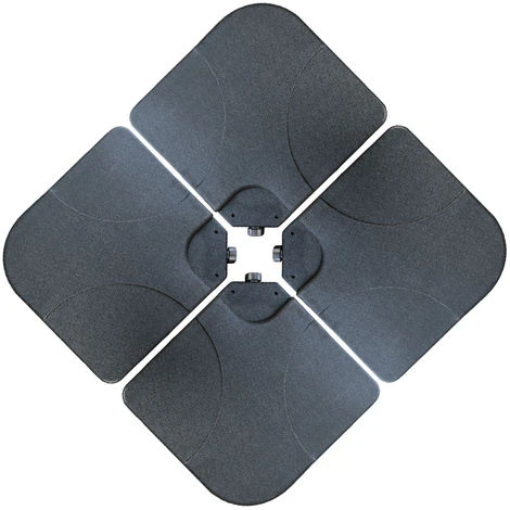 Greenbay Set Of 4 Square Black Parasol Base Stand Weight For Cantilever & Banana Hanging Umbrellas