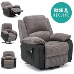 POSTANA GREY RISE RECLINER FABRIC ARMCHAIR