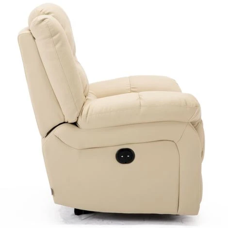 SEATTLE ELECTRIC CREAM LEATHER AUTO RECLINER ARMCHAIR SOFA HOME LOUNGE CHAIR - Image 4