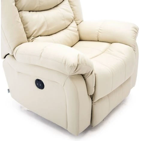 SEATTLE ELECTRIC CREAM LEATHER AUTO RECLINER ARMCHAIR SOFA HOME LOUNGE CHAIR - Image 5