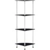 4-Tier Shelf Black 30x30x100 Cm Tempered Glass VidaXL