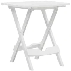 Folding Garden Table 45.5x38.5x50 Cm White VidaXL