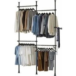 SoBuy Adjustable Wardrobe Organiser Clothes Shelf,KLS03-SCH