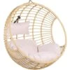Boho Beige Rattan Hanging Chair Without Stand Indoor-Outdoor Wicker Round Aspio