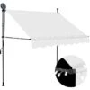 Manual Retractable Awning With LED 150 Cm Cream VidaXL