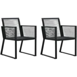Garden Chairs 2 Pcs Black PVC Rattan VidaXL