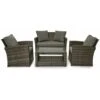 Evre Rattan Garden Furniture Weave Wicker Sofa Set Conservatory Set Grey Roma