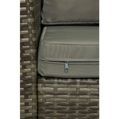 Evre Rattan Garden Furniture Weave Wicker Sofa Set Conservatory Set Grey Roma - Image 5