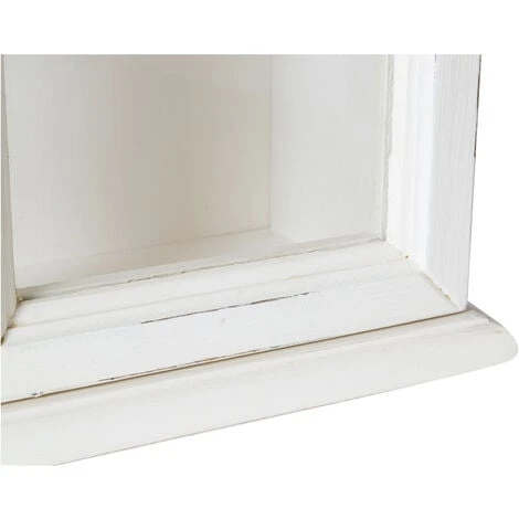 Country-style Solid Lime Wood Antiqued White Finish Hanging Display Case. Made In Italy - Image 5
