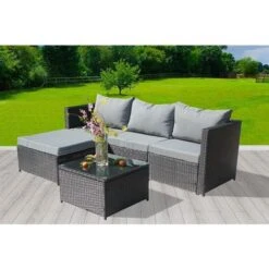 KMS BIRCHTREE Rattan Furniture Set RFS01 Black